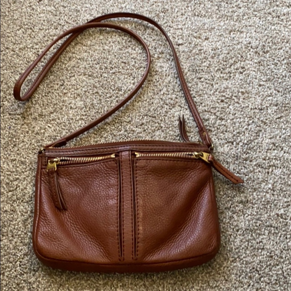 Fossil Erin brown leather crossbody bag